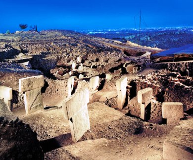 A present day picture of the archeological ruins at Gobekli Tepe.